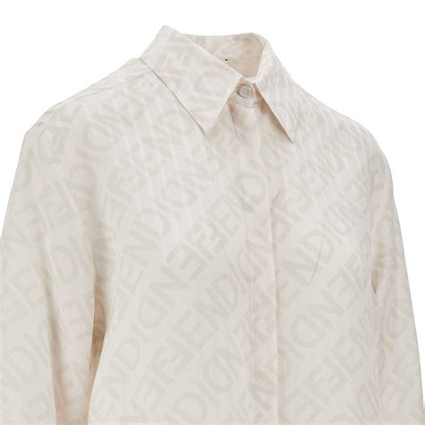 camice fendi donna|Camicia in seta champagne .